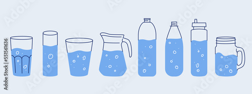 Different Containers With Water