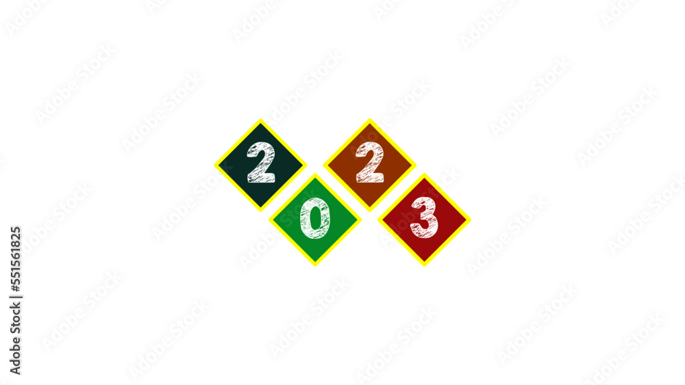 Happy new year 2023 in colorful blocks. Happy new year 2023 invitation banner, new year greeting card for family and friends. new year frame of 2023. Happy new year 2023 in colorful blocks. Happy new year 2023 invitation banner, new year greeting card for family and friends. new year frame of 2023.