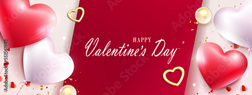 Holiday card, Valentine's day, oblique red frame