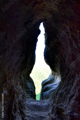 View outside from the Utroba Cave in Bulgaria