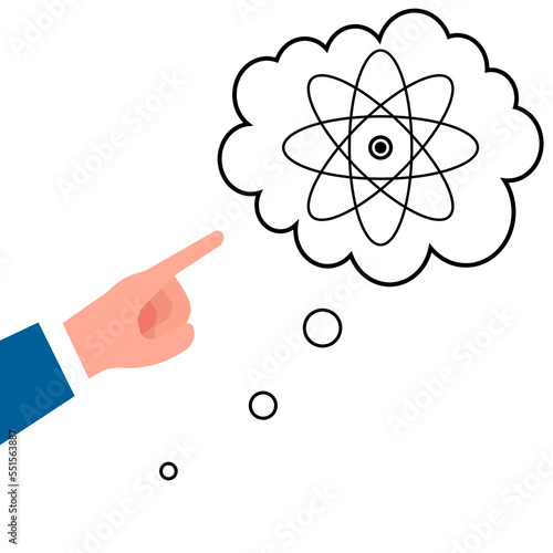 hand icon pointing to thought about those physics