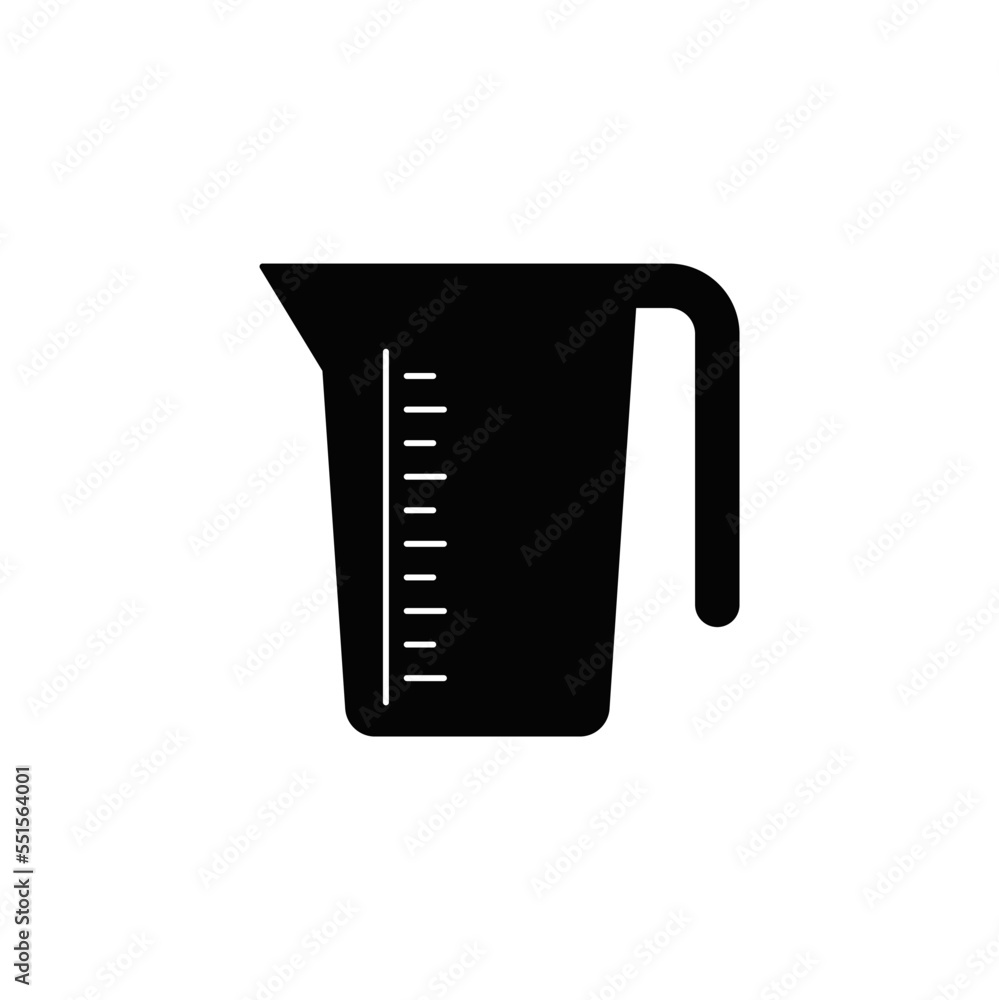 Measuring Water Cup Icon in black flat glyph, filled style isolated on white background Measuring Water Cup Icon in black flat glyph, filled style isolated on white background