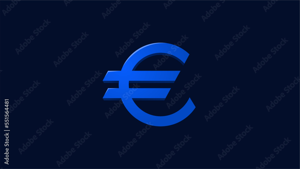 euro sign on blue background vector stock euro sign on blue background vector stock