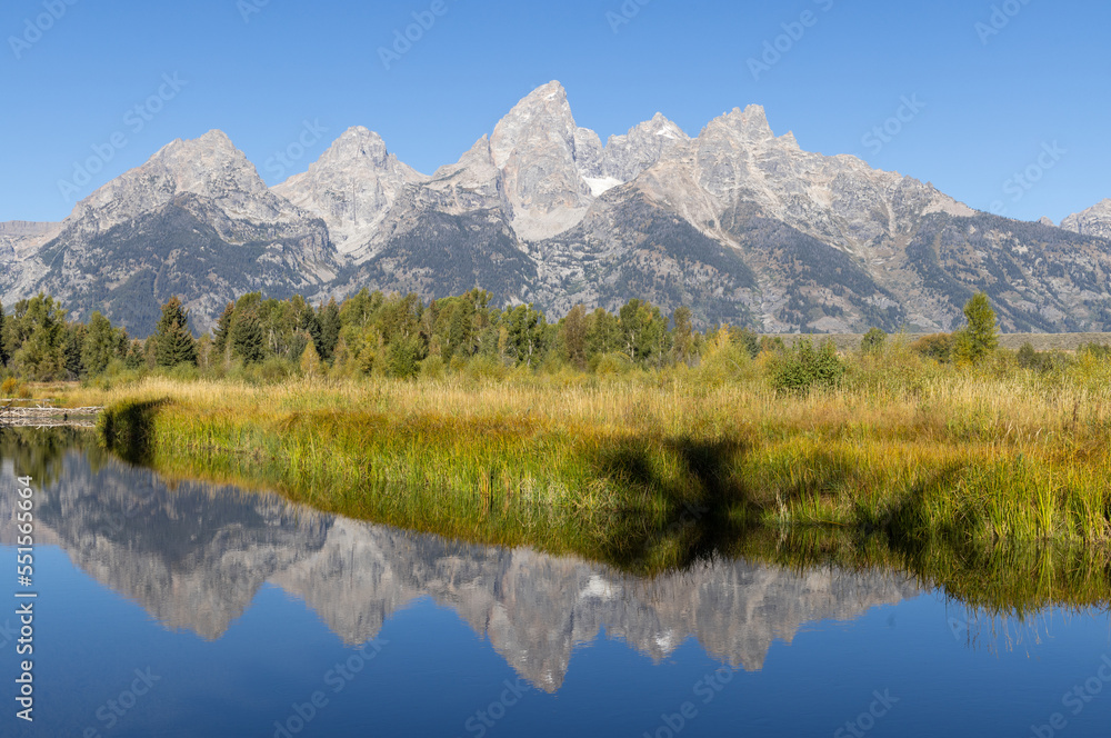 Scenic Autumn Reflection Landscape in Grand Teton National Park Wyoming Scenic Autumn Reflection Landscape in Grand Teton National Park Wyoming