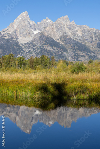 Scenic Autumn Reflection Landscape in Grand Teton National Park Wyoming © natureguy