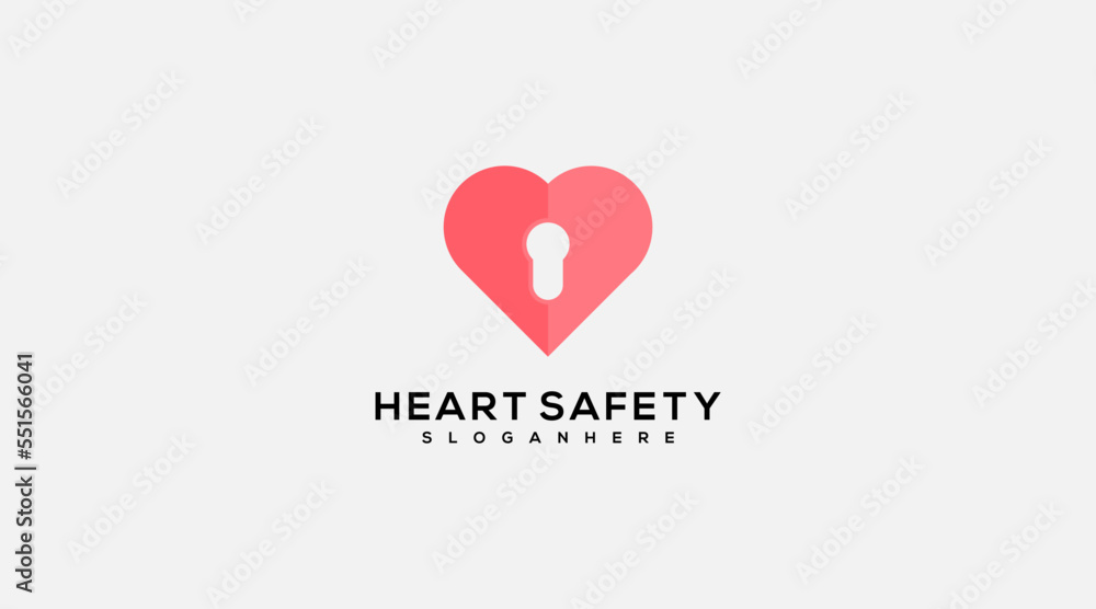 Heart Security logo template vector icon design