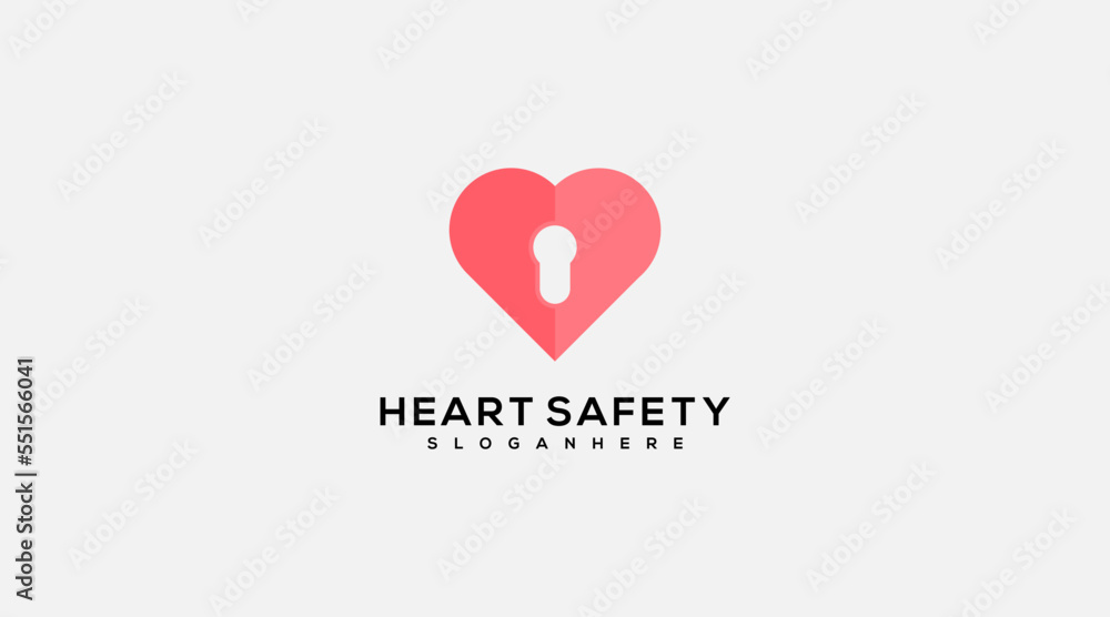 Heart Security logo template vector icon design Heart Security logo template vector icon design