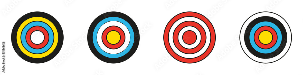 Archery target with arrow. Vector illustration. Archery target with arrow. Vector illustration.