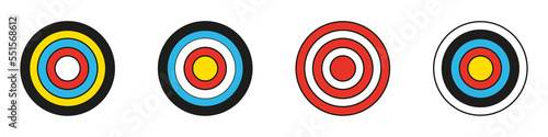 Archery target with arrow. Vector illustration.