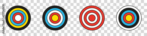 Archery target with arrow. Vector illustration.
