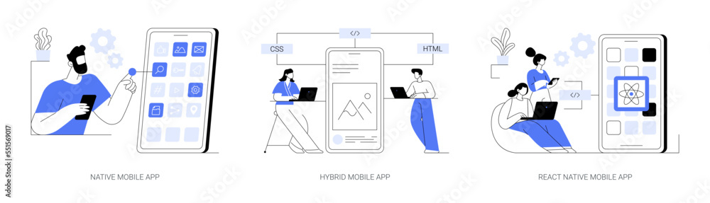 Smartphone application abstract concept vector illustrations. Smartphone application abstract concept vector illustrations.