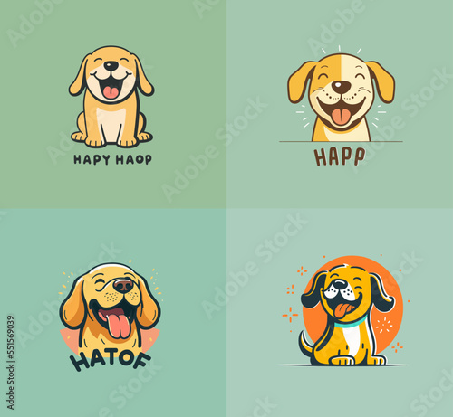 Dogs set logo icon symbol template for graphic collection vector illustration