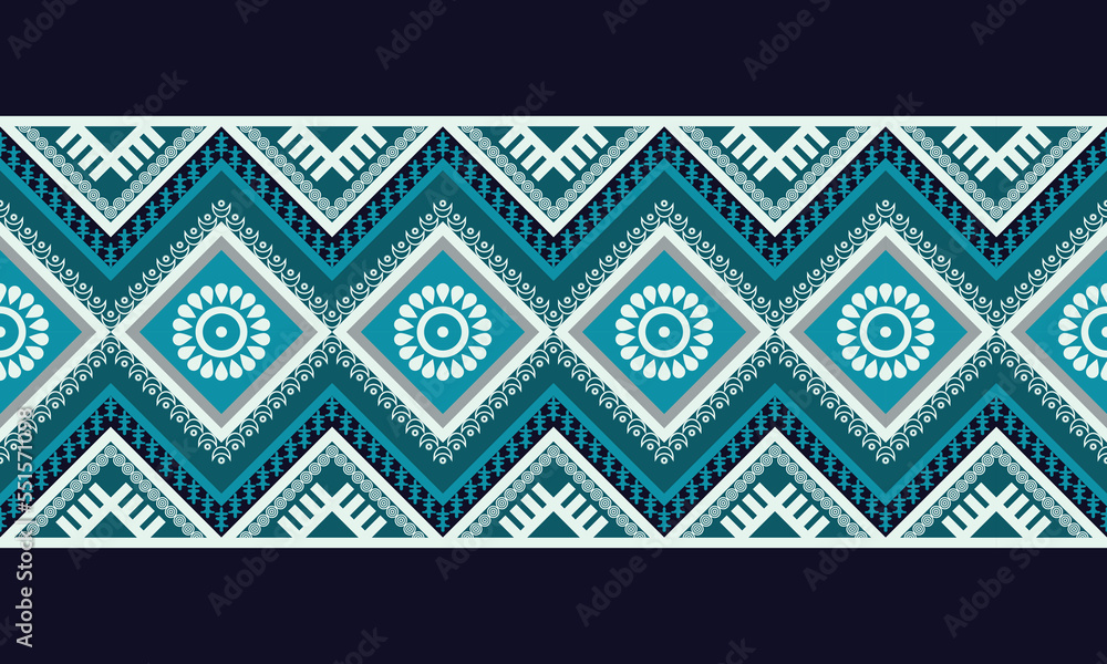 Ethnic pattern with flowers designed for fabric or paper printing.