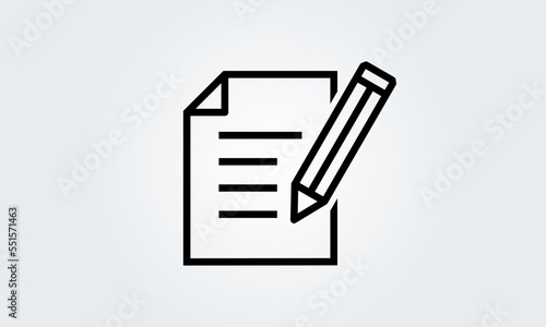 Compose Document contract Write icon. file sign note with pencil vector illustration
