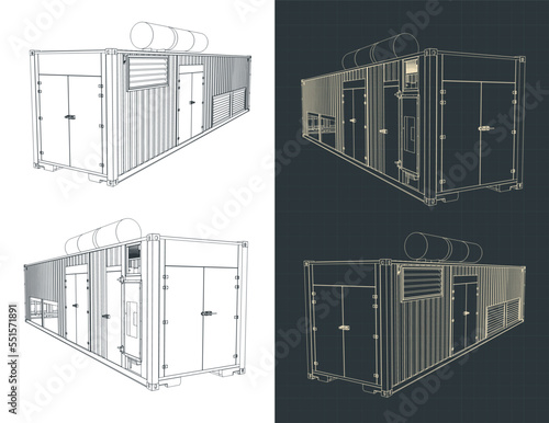 Containerized generator blueprints