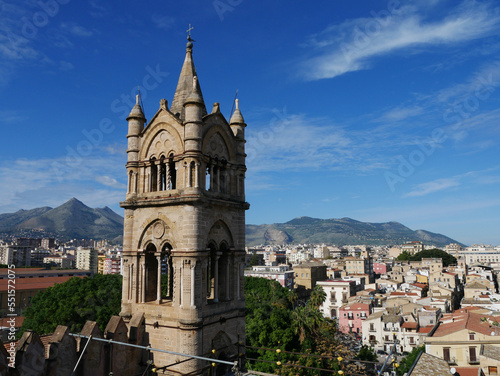 panoramic view at palermo from the rooftop of the palermo cathedral