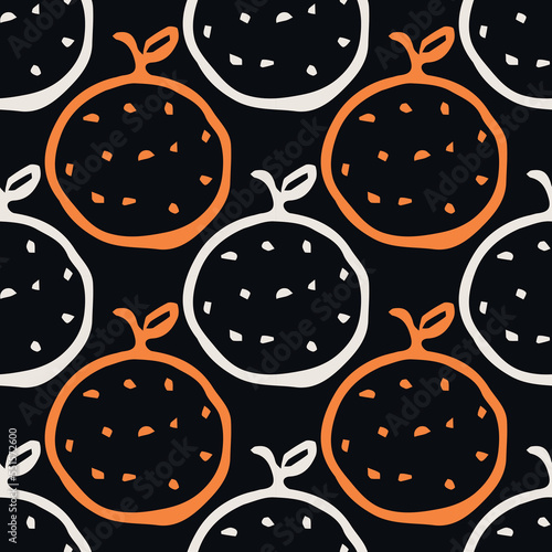 Seamless orange pattern. Colored orange fruit background