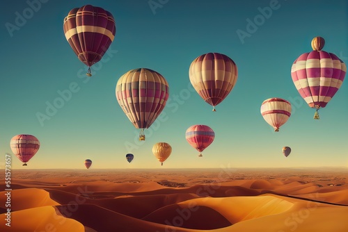 Hot air Balloon in flight Above the Nature © CREATIVE STOCK