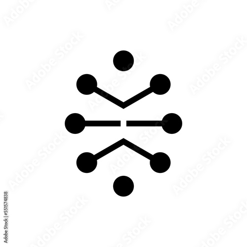 technology network vector logo design in black and white color