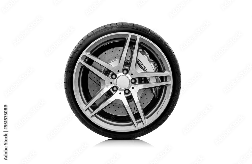 Car wheels isolated on a white background.