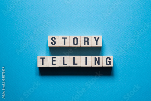 Story Telling - word concept on cubes photo