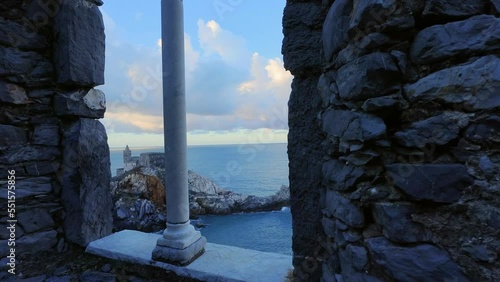 panoramic view of Porto Venere, Cinque Terre in 4 k resolution