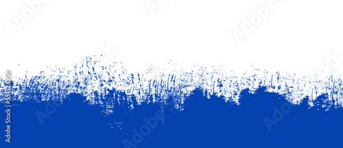 Navy blue brush stroke background. Blue ink splash on backdrop. Brush background for wallpaper, paint splatter template, dirt banner, watercolor design, dirty texture. Trendy brush background, vector