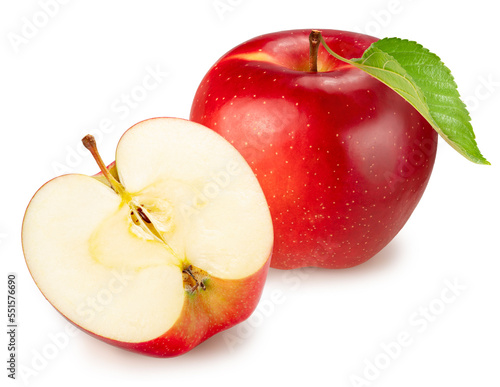Red Apple isolated on white background, Fresh Red apple on white background With work path.