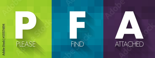 PFA - Please Find Attached acronym, business concept background
