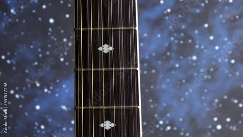 12 string guitar with camera movement down
