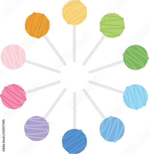 Chocolate pop and cake pops.