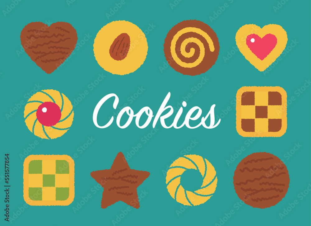 Various kinds of cookies. simple illustration. Various kinds of cookies. simple illustration.