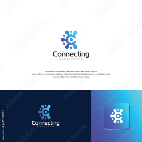 Vector logo design template. Tech sign art
