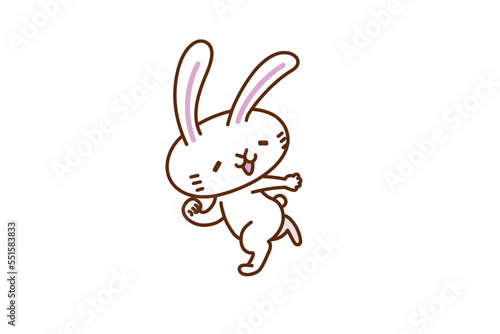 ウサギのキャラクターイラストシリーズ 「バトンを受け取るウサギ」