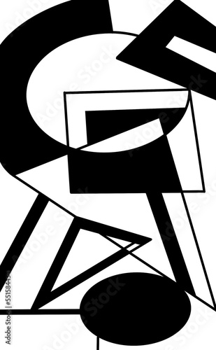 black and white graphic geometric print pattern, abstract illustration, vertical size. template for design.
