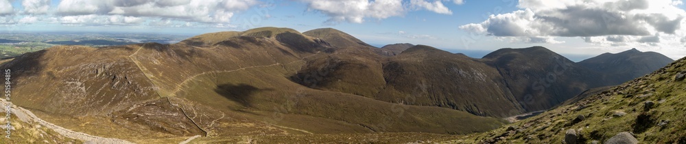 Panoramic view of the Mourne Mountains. Newcastle, Northern Ireland, UK Panoramic view of the Mourne Mountains. Newcastle, Northern Ireland, UK