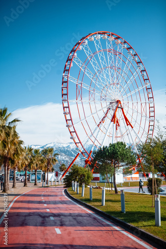 panorama of Batumi against the backdrop of mountains