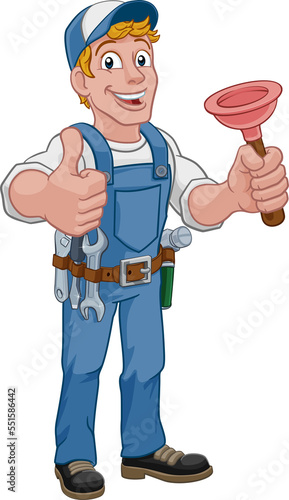 Plumber Cartoon Plumbing Dr...