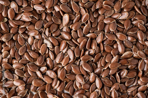 Linseed in overhead view