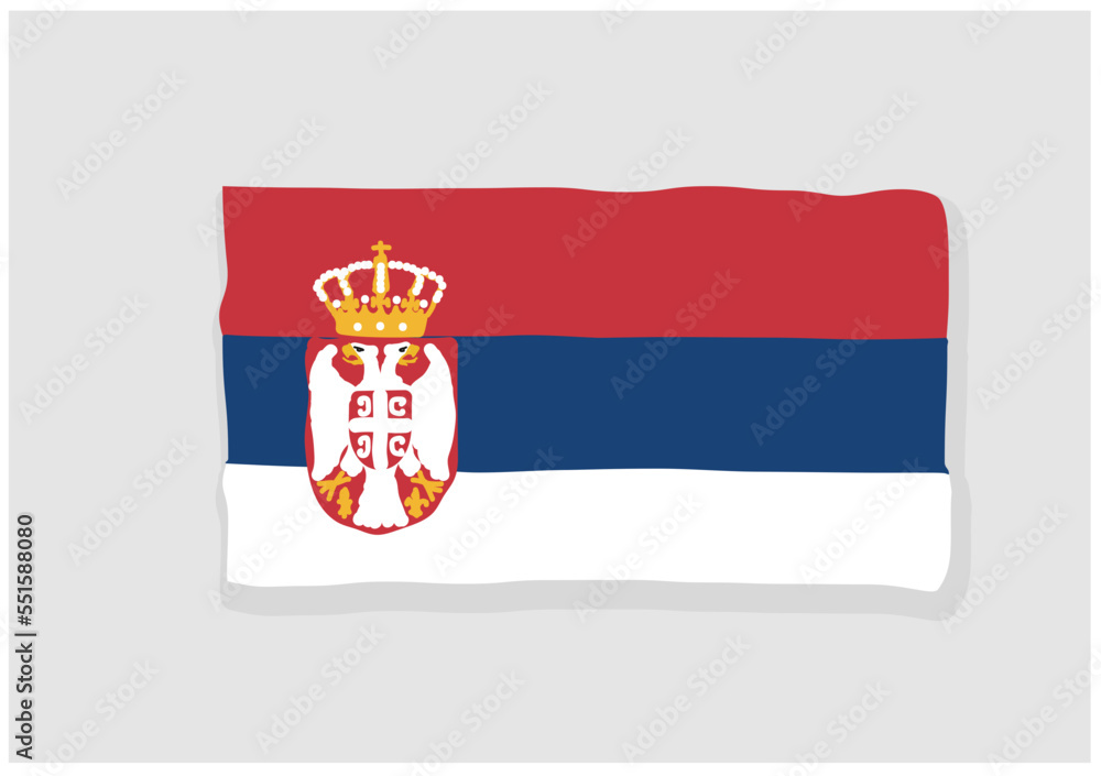 Serbian flag vector illustration in simplified art form Serbian flag vector illustration in simplified art form