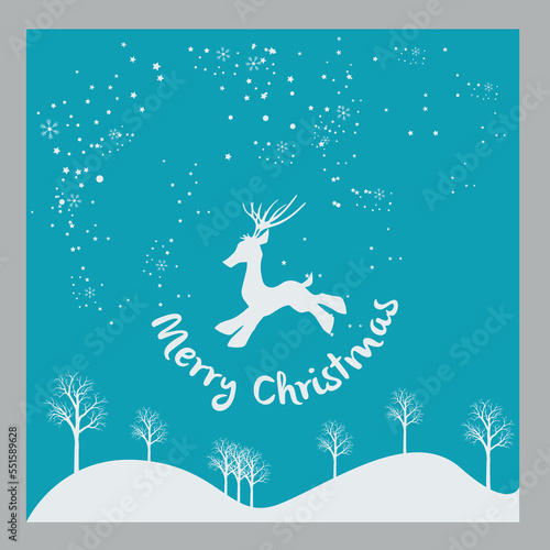 christmas greeting card with deer