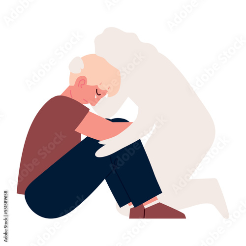 sad man human loss and death