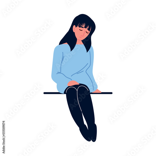young woman alone