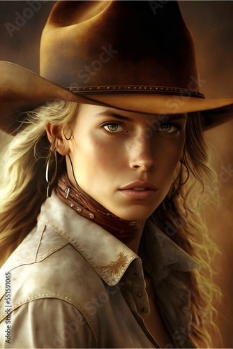 Cowgirl portrait created with AI