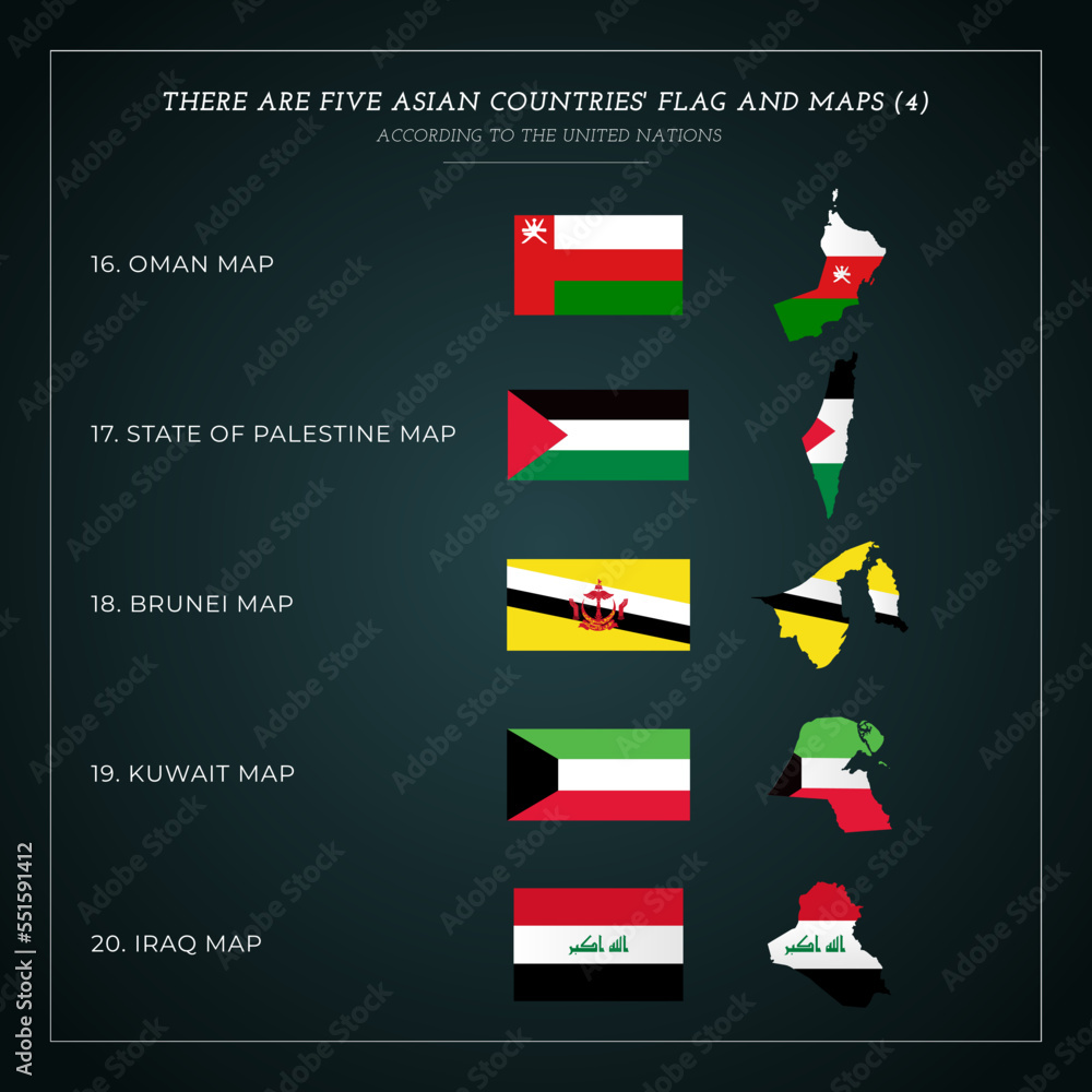 Five Asian countries Flag And Maps Vector (4) Stock Vector Adobe Stock Five Asian countries Flag And Maps Vector (4) Stock Vector Adobe Stock