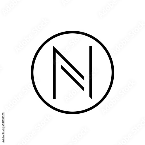 Free Download N initial logo design vector with graphic art in black and white color - GFXLoad