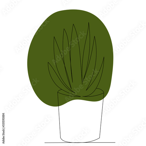 potted plant sketch, continuous line drawing