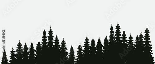 silhouette forest design vector isolated