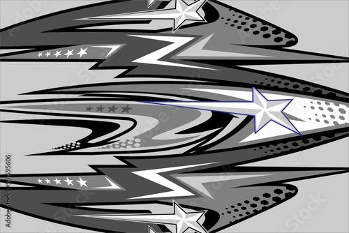 Design vector racing background with a unique pattern of grayscale color combinations and star and line effects