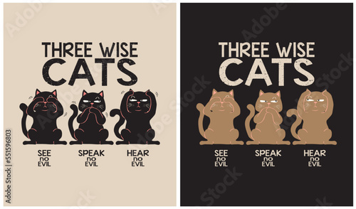 Three Wise Cats - Cat Lover